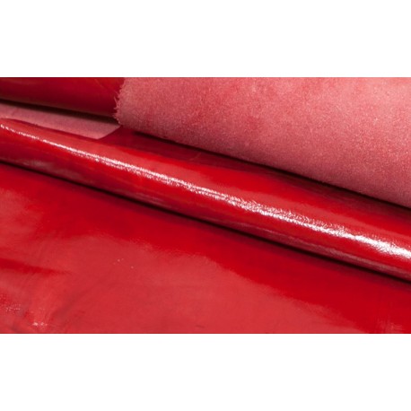 Piel Falda Vacuno tipo charol ROJO