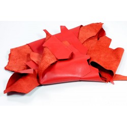 Retal piel Vacuno Liso ROJO