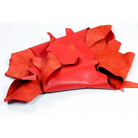 Retal piel Vacuno Liso ROJO