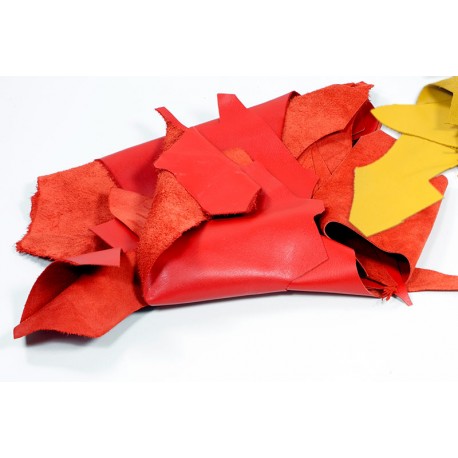 Retal piel Vacuno Liso ROJO Y AMARILLO