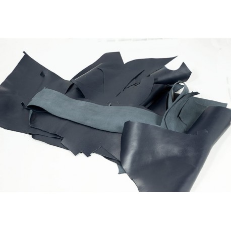 Retal de piel Azul Marino